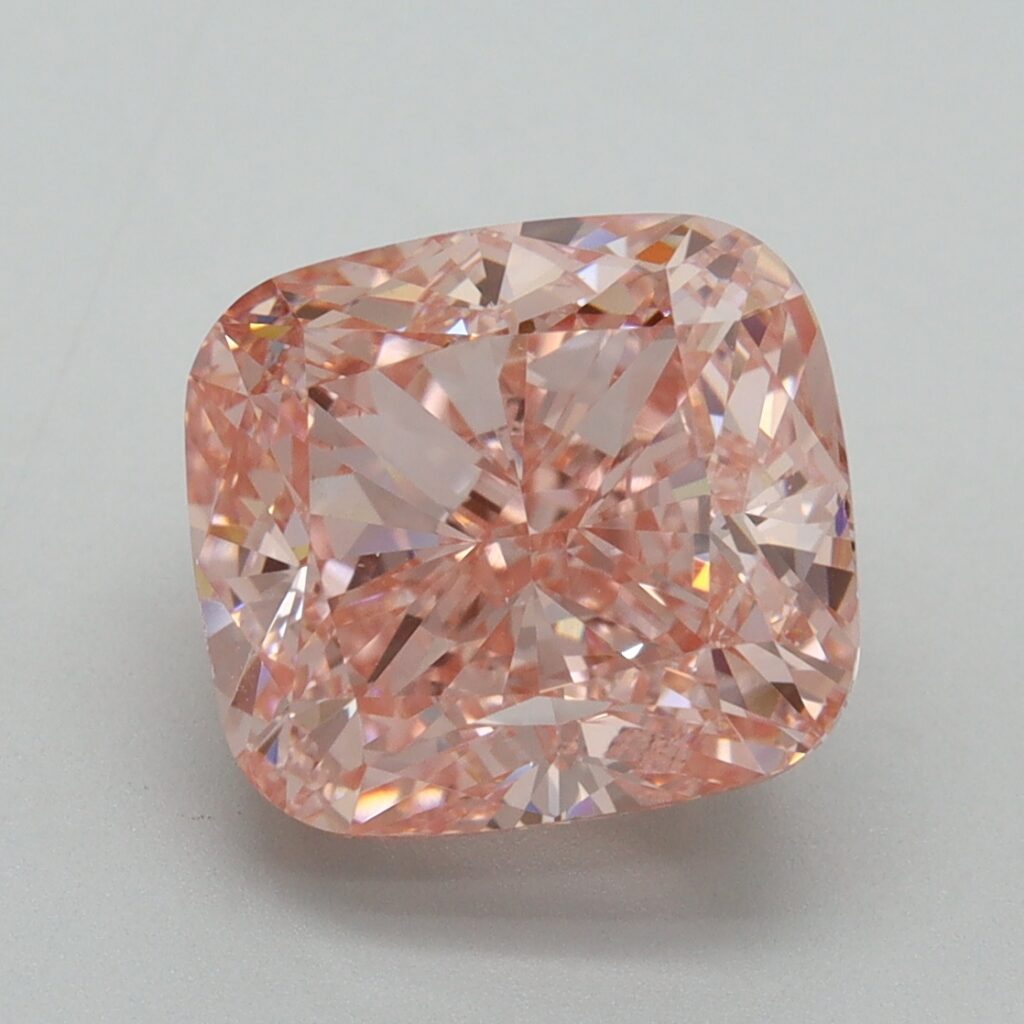 5.00 Ct. Fancy Vivid Pink Cushion Lab Grown Diamond