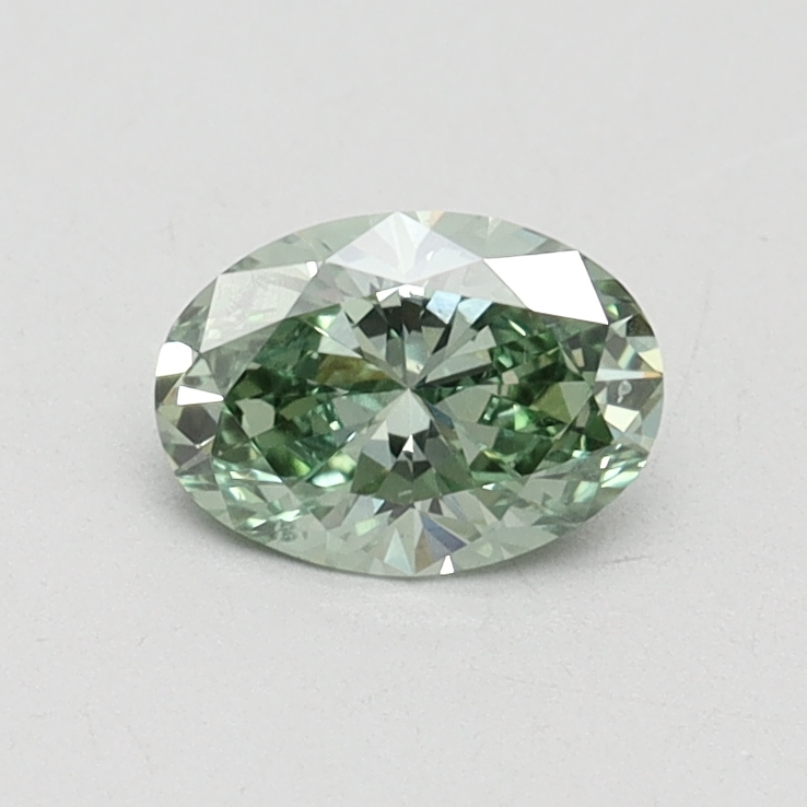 0.50 Ct. Fancy Vivid Green Oval Lab Grown Diamond
