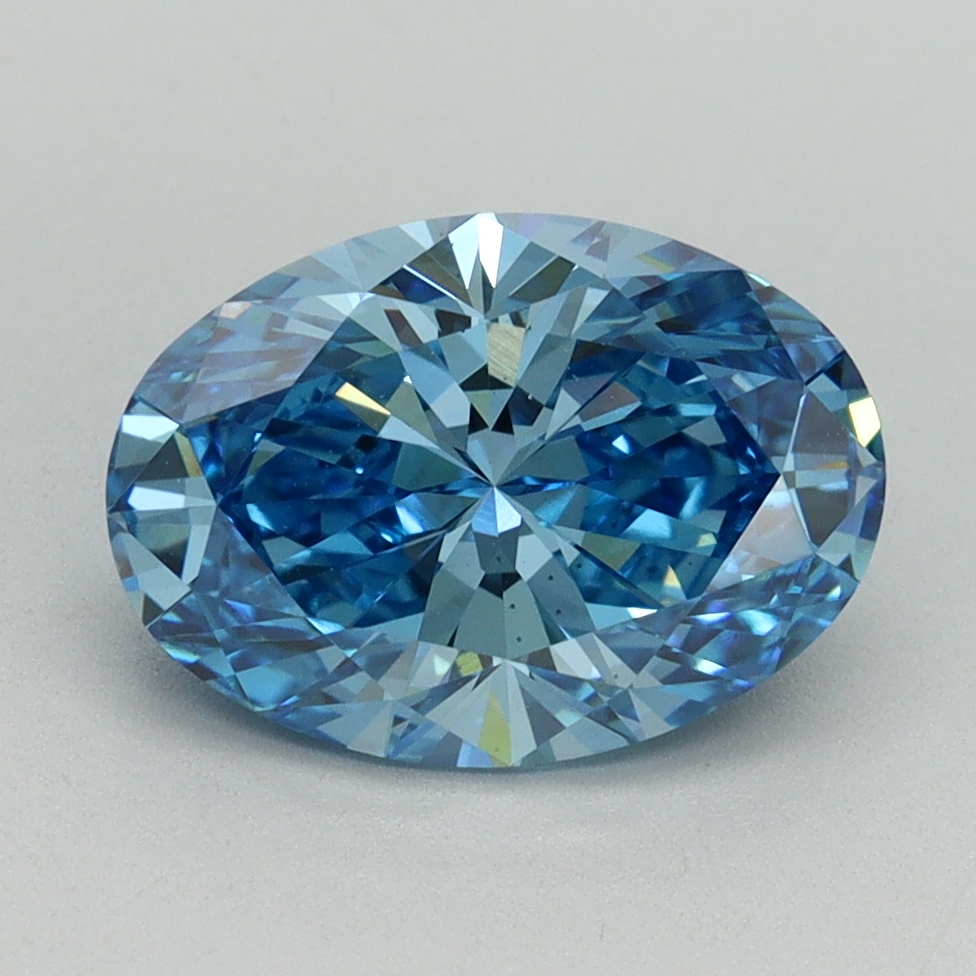 2.29 Ct. Fancy Vivid Blue Oval Lab Grown Diamond