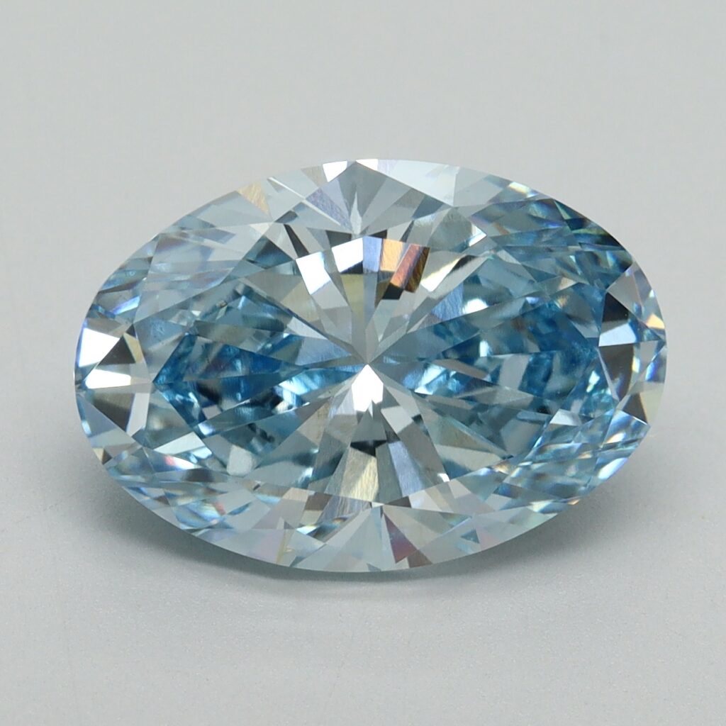 5.10 Ct. Fancy Vivid Blue Oval Lab Grown Diamond