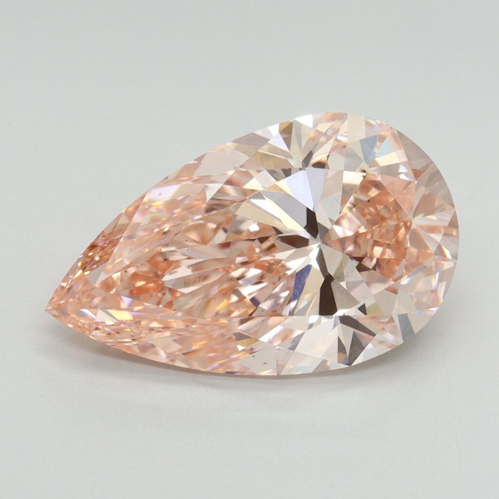 7.01 Ct. Fancy Intense Pink Pear Lab Grown Diamond