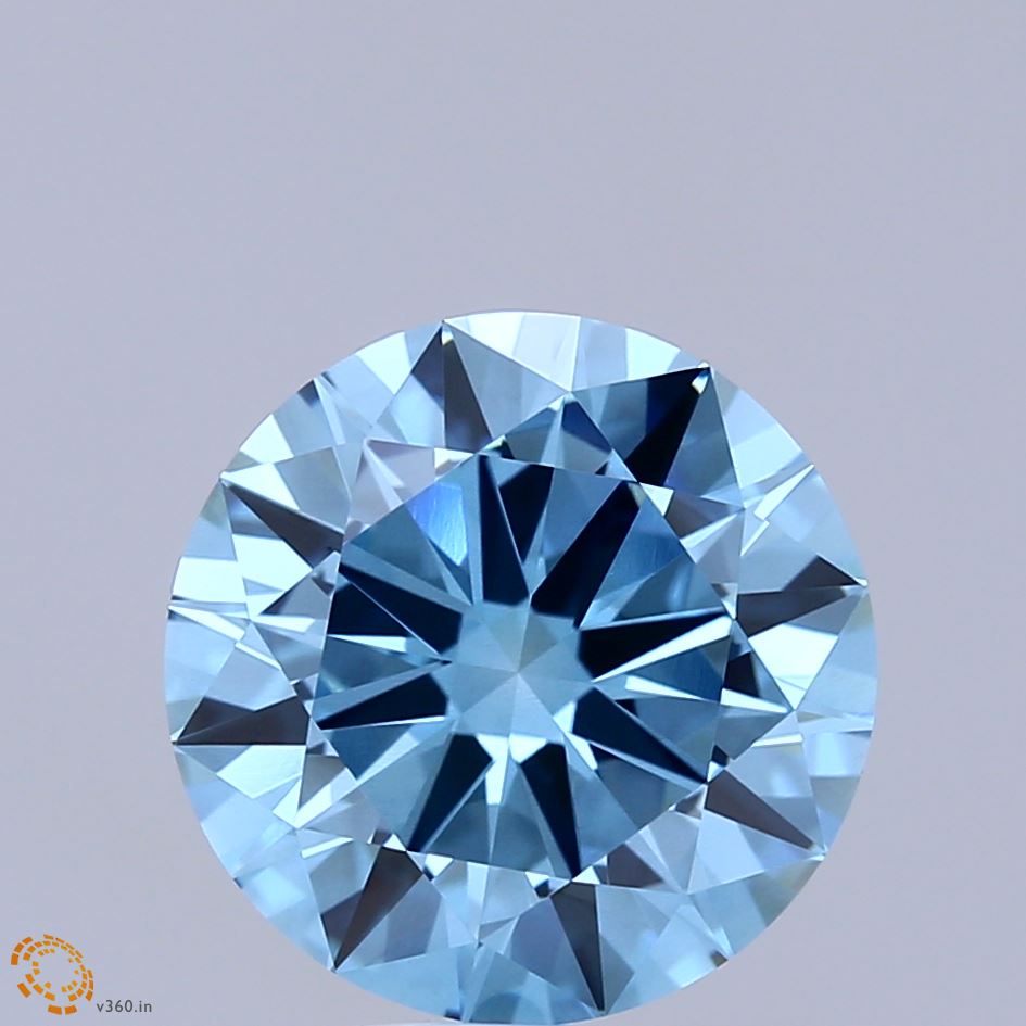 4.50 Ct. Fancy Vivid Blue Round Lab Grown Diamond