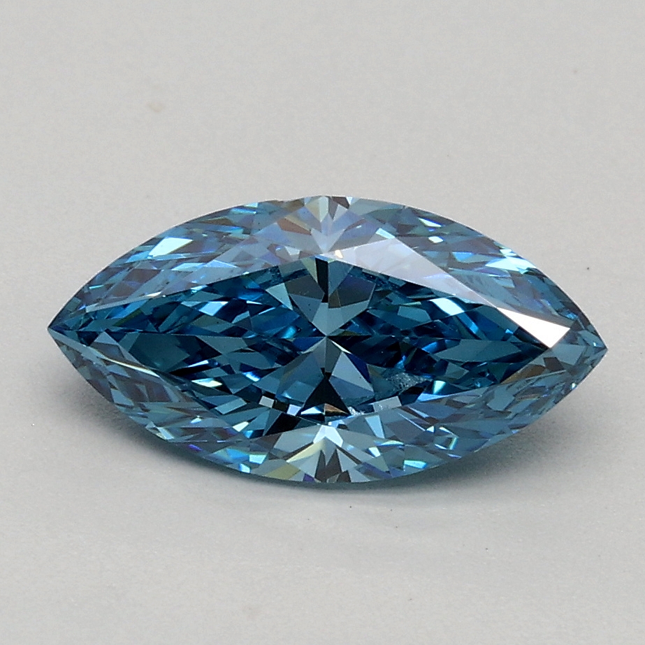 0.90 Ct. Fancy Vivid Blue Marquise Lab Grown Diamond