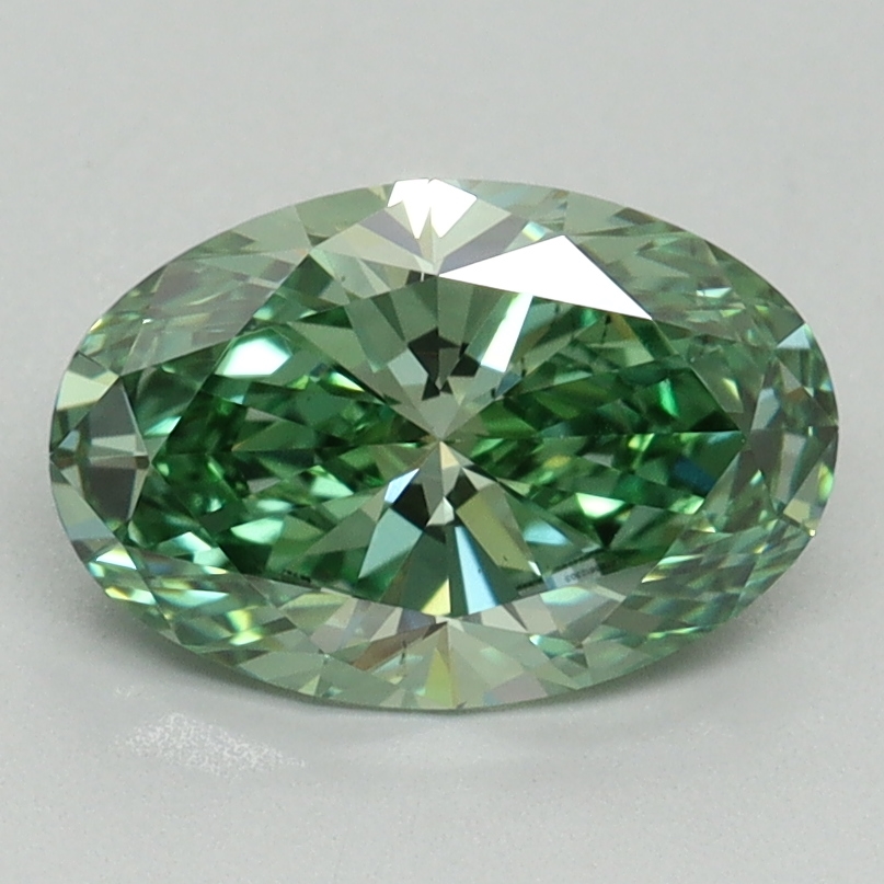 1.61 Ct. Fancy Vivid Pacific Green Oval Lab Grown Diamond