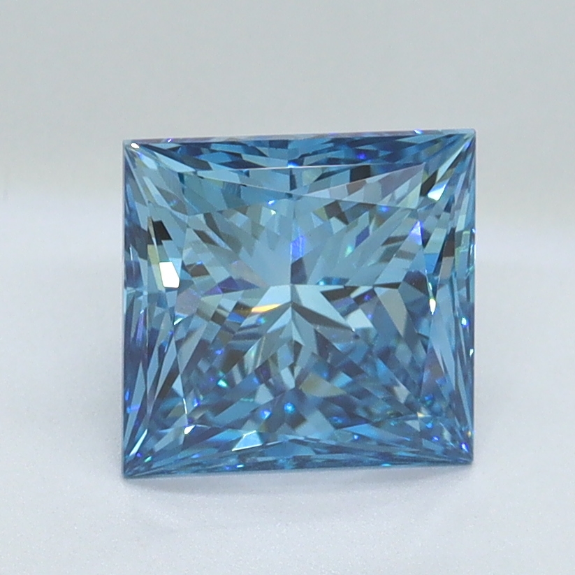 1.71 Ct. Fancy Vivid Blue Princess Lab Grown Diamond