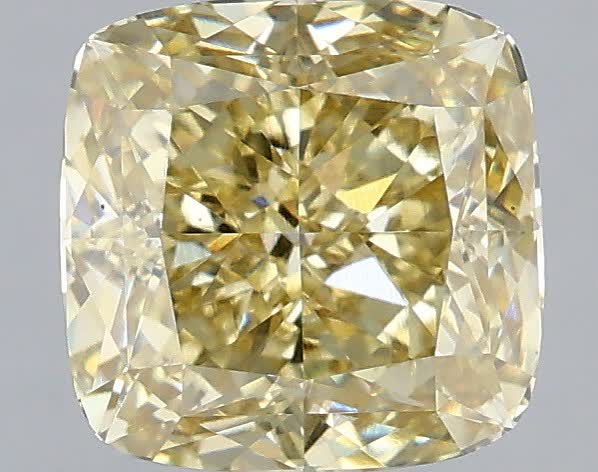 2.09 Ct. Light  Yellow Cushion Lab Grown Diamond