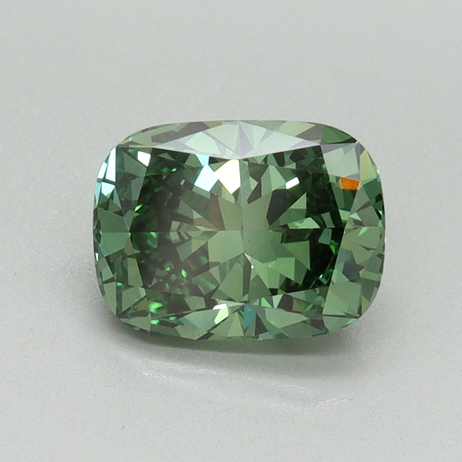 1.32 Ct. Fancy Vivid Pacific Green Cushion Lab Grown Diamond