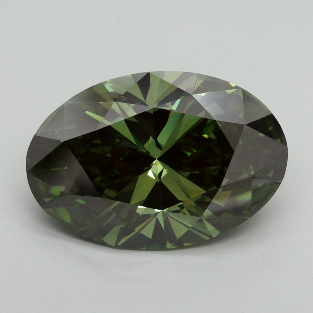 9.59 Ct. Fancy Vivid Green Oval Lab Grown Diamond