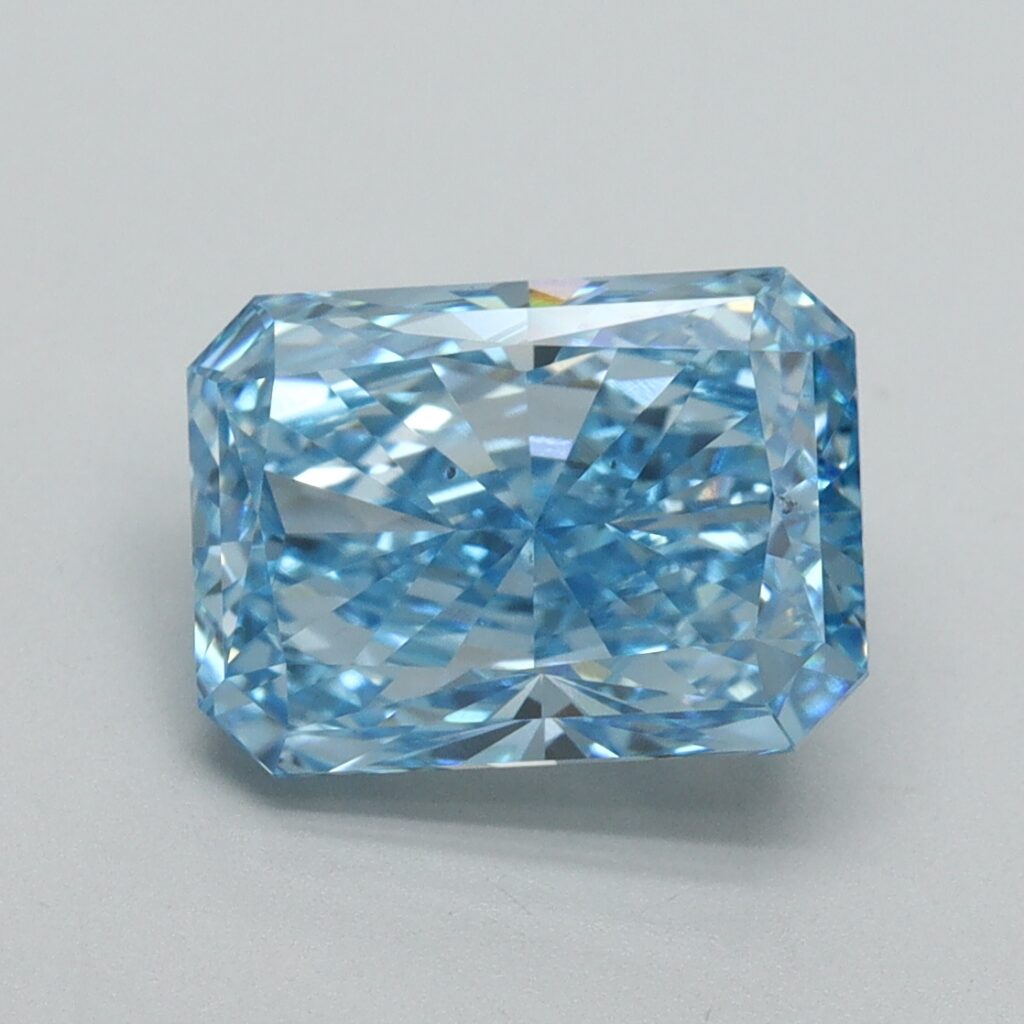 3.40 Ct. Fancy Vivid Blue Radiant Lab Grown Diamond