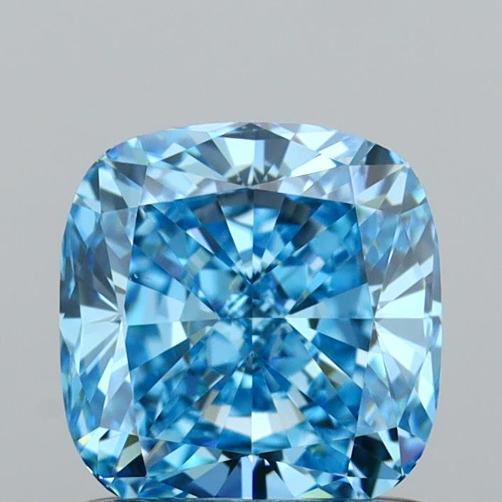 1.00 Ct. Fancy Vivid  Blue Cushion Lab Grown Diamond