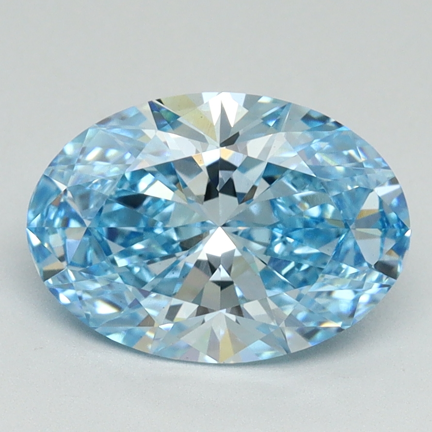 2.21 Ct. Fancy Vivid Blue Oval Lab Grown Diamond