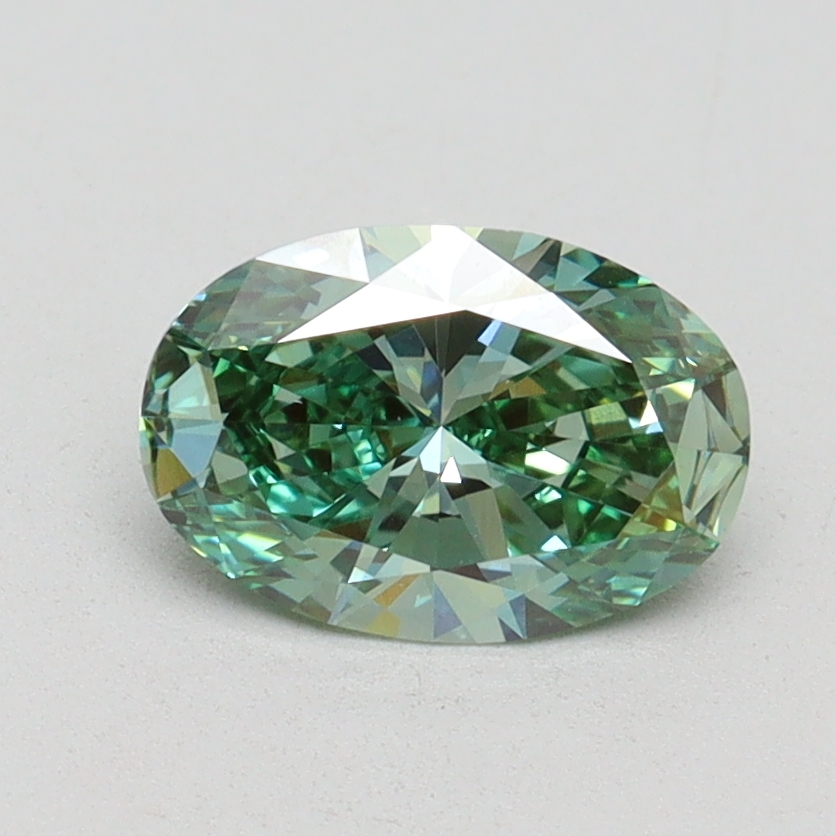 1.00 Ct. Fancy Vivid Green Oval Lab Grown Diamond