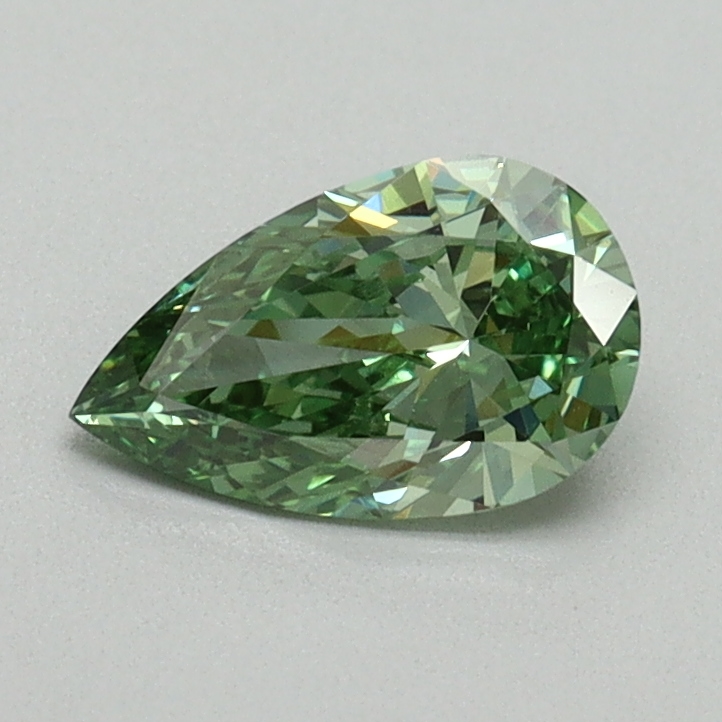 0.6 Ct. Fancy Vivid Pacific Green Pear Lab Grown Diamond