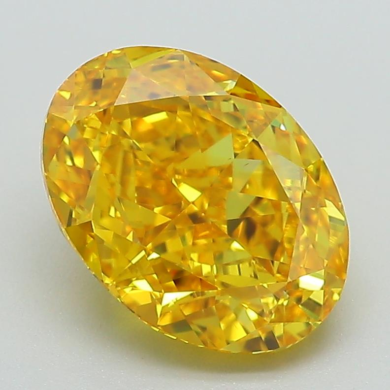 3.02 Ct. Fancy Vivid Yellow Oval Lab Grown Diamond