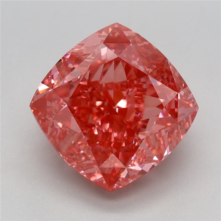 4.29 Ct. Fancy Vivid Pink Cushion Lab Grown Diamond