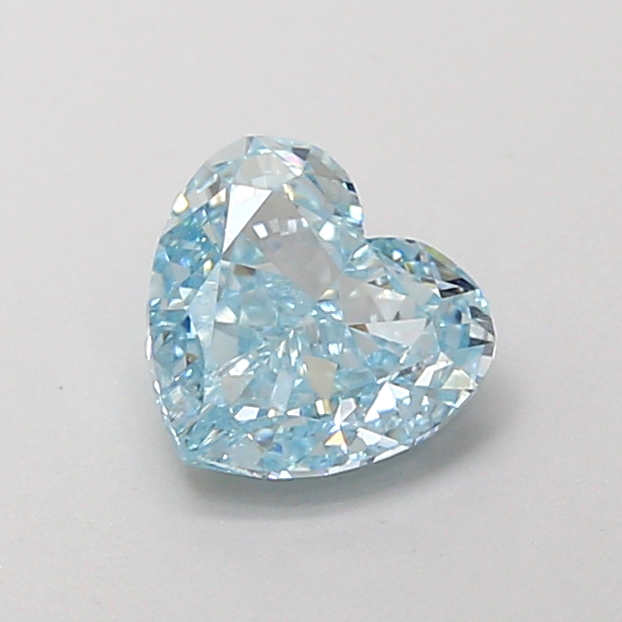 0.78 Ct. Fancy Intense Greenish Blue Heart Lab Grown Diamond
