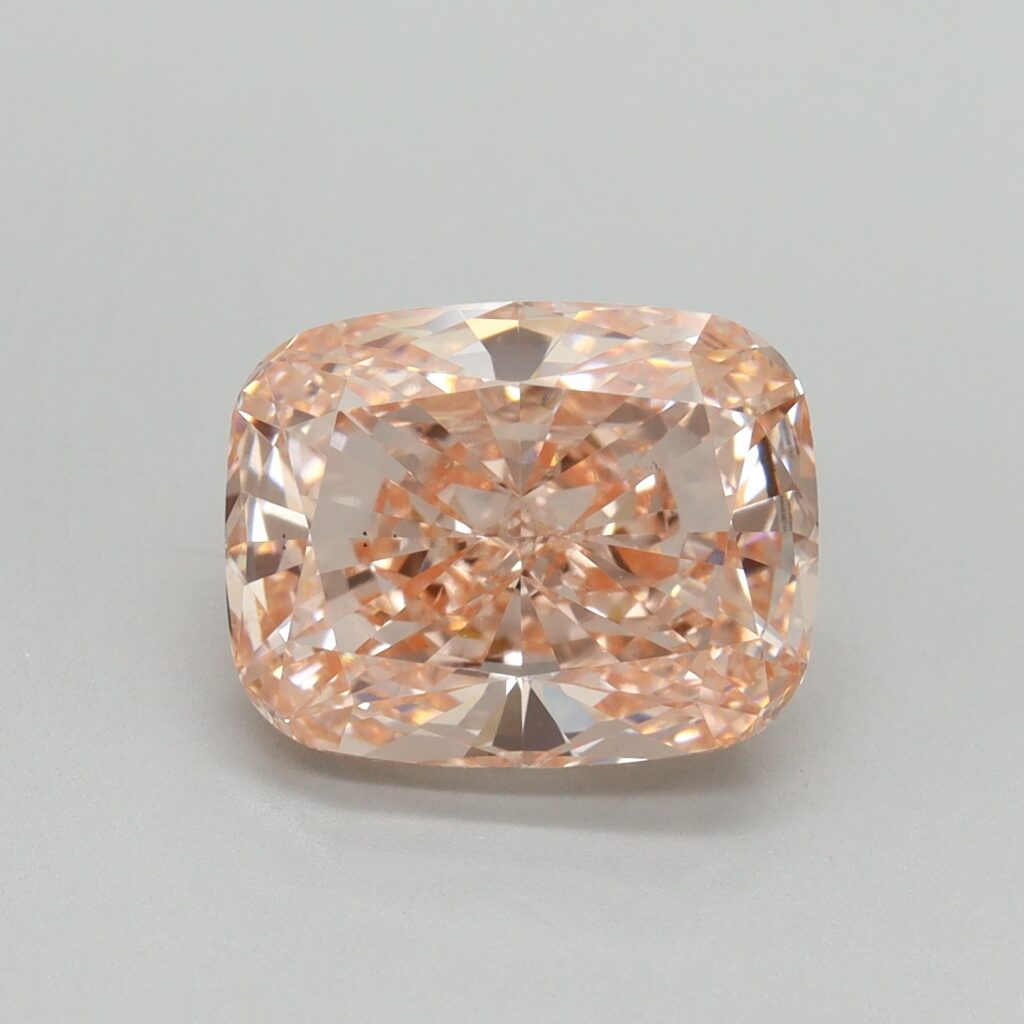 4.00 Ct. Fancy Vivid Pink Cushion Lab Grown Diamond