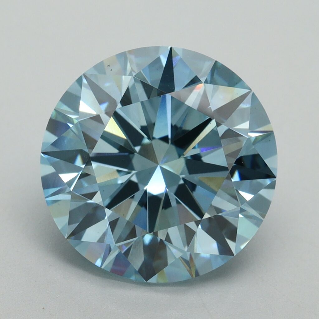 7.05 Ct. Fancy Vivid Blue Round Lab Grown Diamond