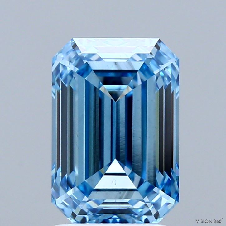 2.52 Ct. Fancy Vivid Blue Emerald Lab Grown Diamond