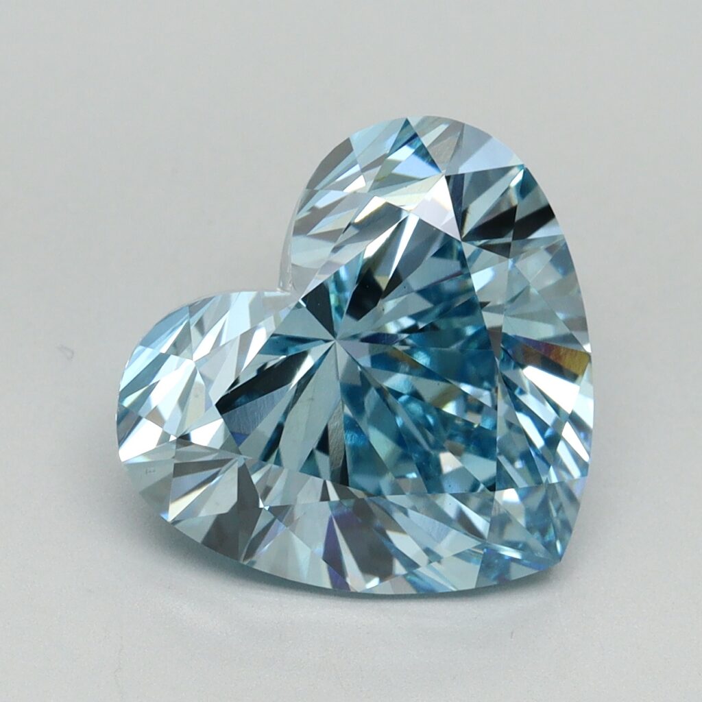 5.29 Ct. Fancy Vivid Blue Heart Lab Grown Diamond