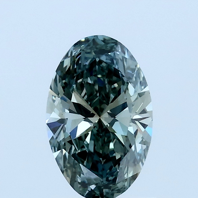 0.71 Ct. Fancy Green Oval Lab Grown Diamond