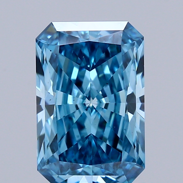 1.38 Ct. Fancy Vivid  Blue Radiant Lab Grown Diamond