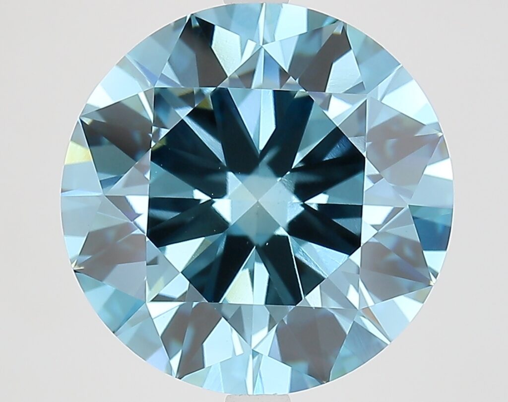 8.03 Ct. Fancy Vivid  Blue Round Lab Grown Diamond
