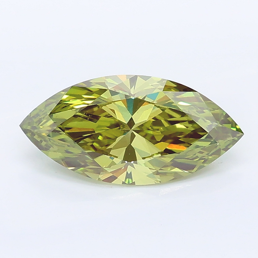1.53 Ct. Fancy Vivid Green Marquise Lab Grown Diamond
