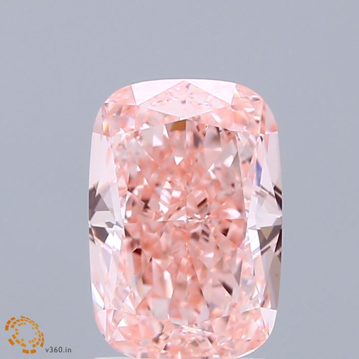 1.71 Ct. Fancy Vivid  Pink Cushion Lab Grown Diamond