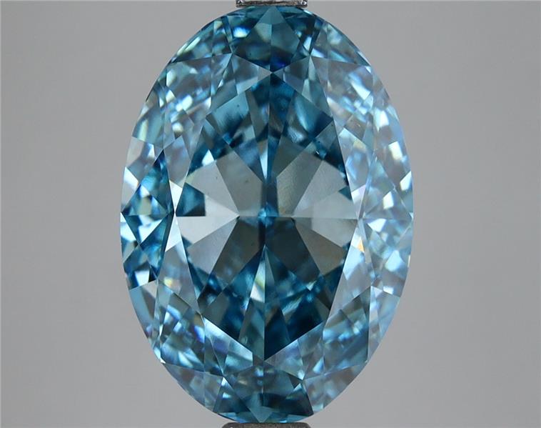 6.04 Ct. Fancy Vivid Blue Oval Lab Grown Diamond