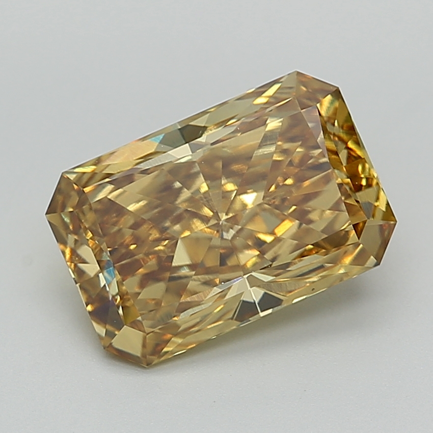 4.08 Ct. Fancy Intense Brownish Yellow Radiant Lab Grown Diamond