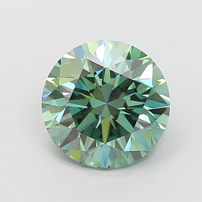 1.52 Ct. Fancy Vivid  Green Round Lab Grown Diamond