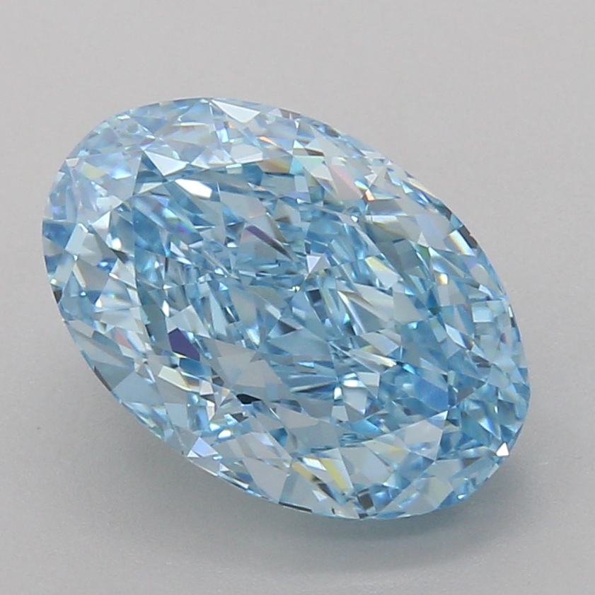 5.05 Ct. Fancy Vivid Blue Oval Lab Grown Diamond