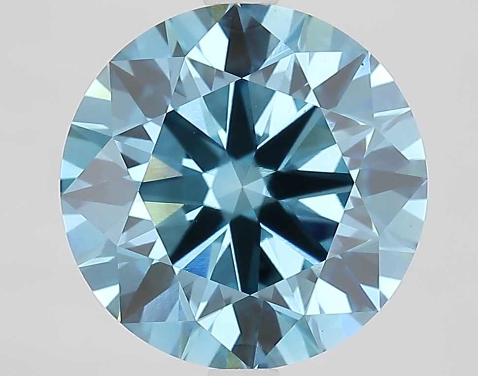 4.32 Ct. Fancy Vivid  Blue Round Lab Grown Diamond
