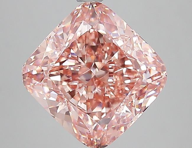 5.00 Ct. Fancy Intense Brownish Pink Cushion Lab Grown Diamond
