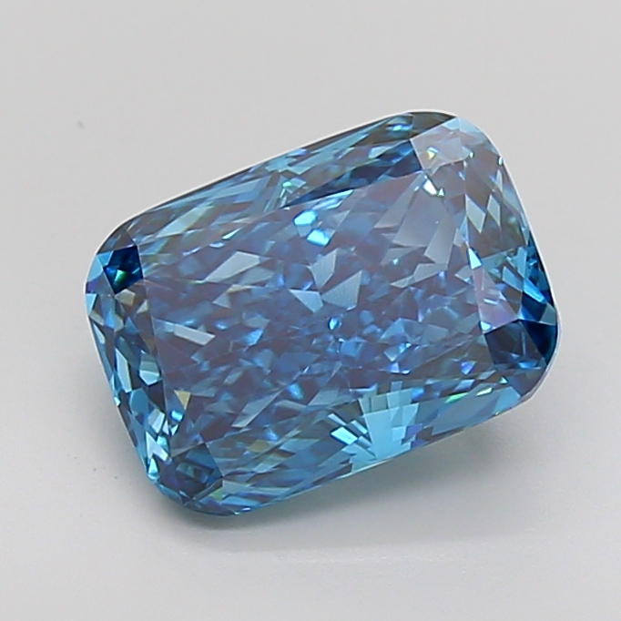 4.06 Ct. Fancy Vivid Blue Cushion Lab Grown Diamond
