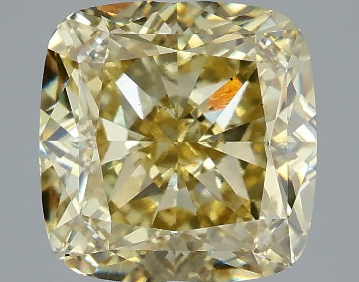 3.52 Ct. Fancy Light  Yellow Cushion Lab Grown Diamond