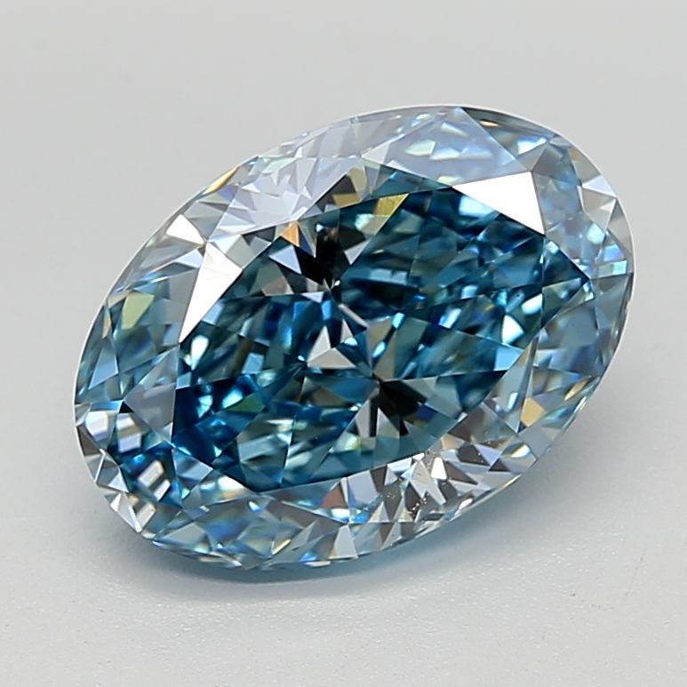 4.01 Ct. Fancy Vivid  Blue Oval Lab Grown Diamond