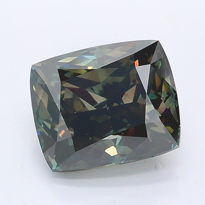 2.03 Ct. Fancy Gray Green Cushion Lab Grown Diamond