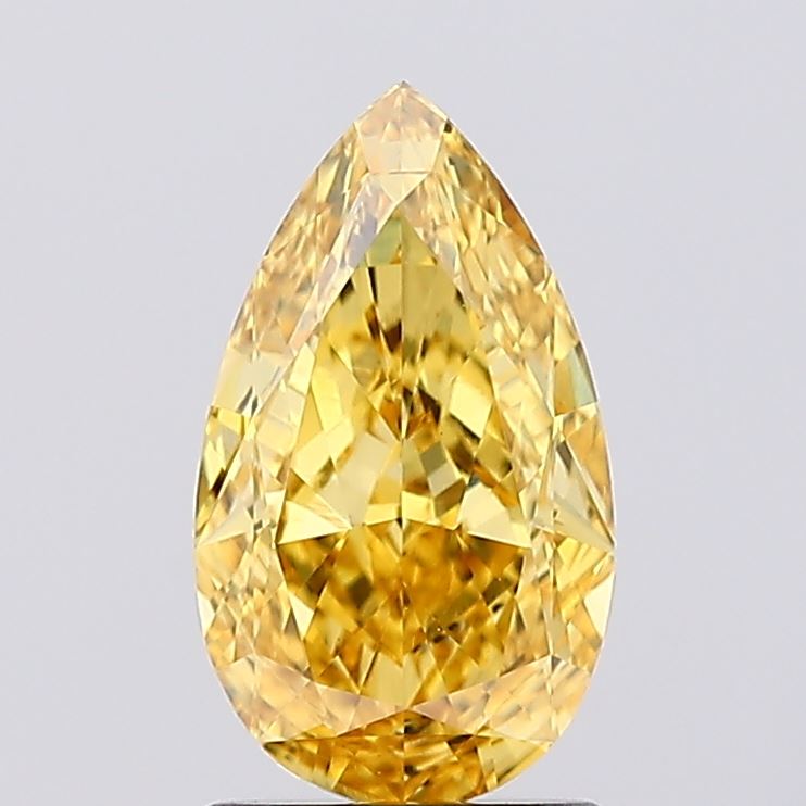 1.74 Ct. Fancy Vivid  Yellow Pear Lab Grown Diamond