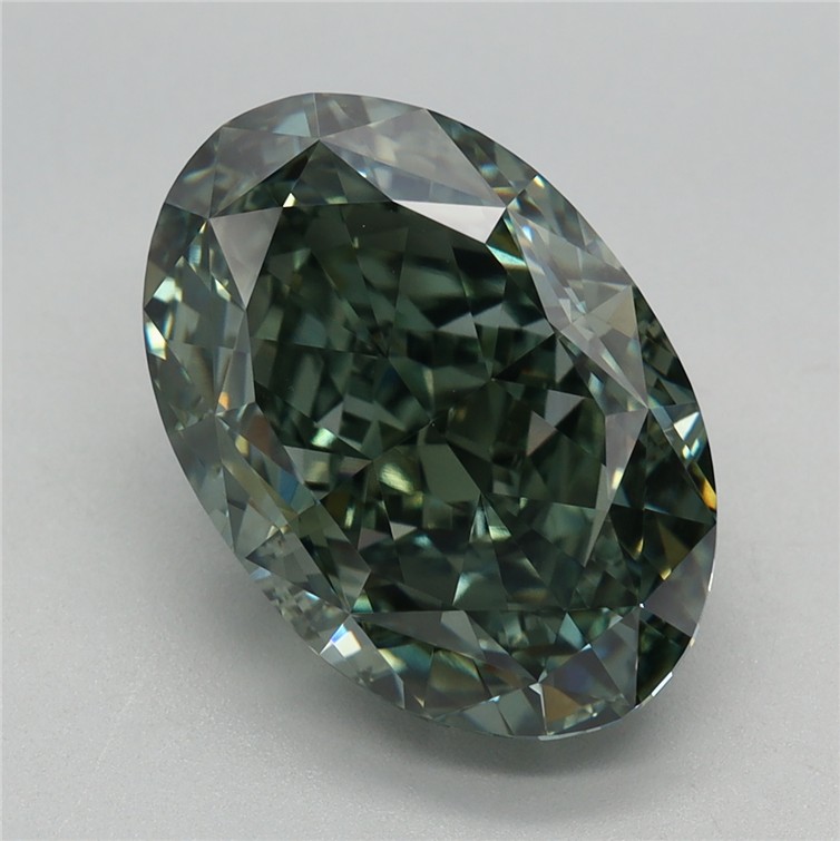 5.17 Ct. Fancy Vivid Green Oval Lab Grown Diamond