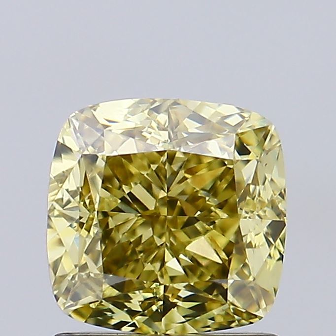 1.32 Ct. Fancy Intense  Yellow Cushion Lab Grown Diamond