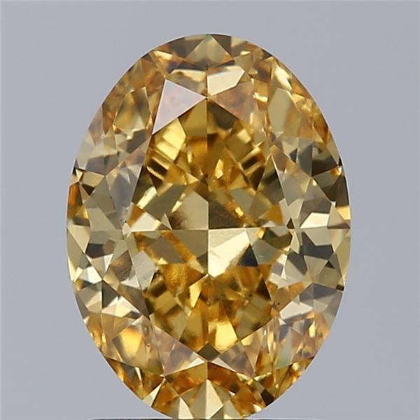 1.73 Ct. Fancy Intense Yellow Oval Lab Grown Diamond