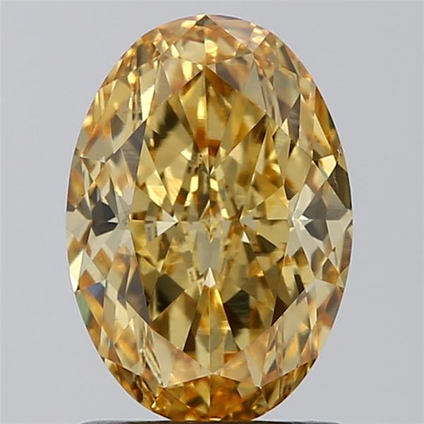 1.34 Ct. Fancy Vivid Yellow Oval Lab Grown Diamond