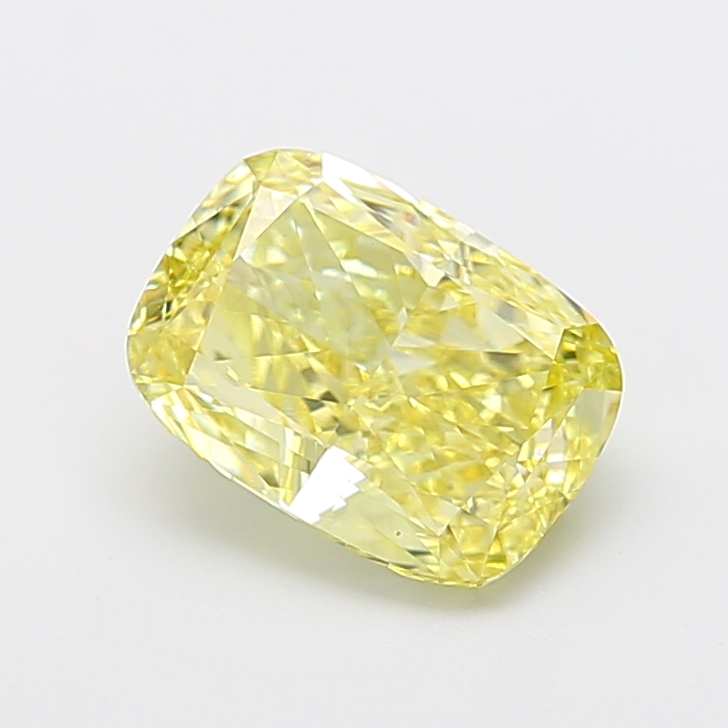 2.91 Ct. Fancy Intense  Yellow Cushion Lab Grown Diamond
