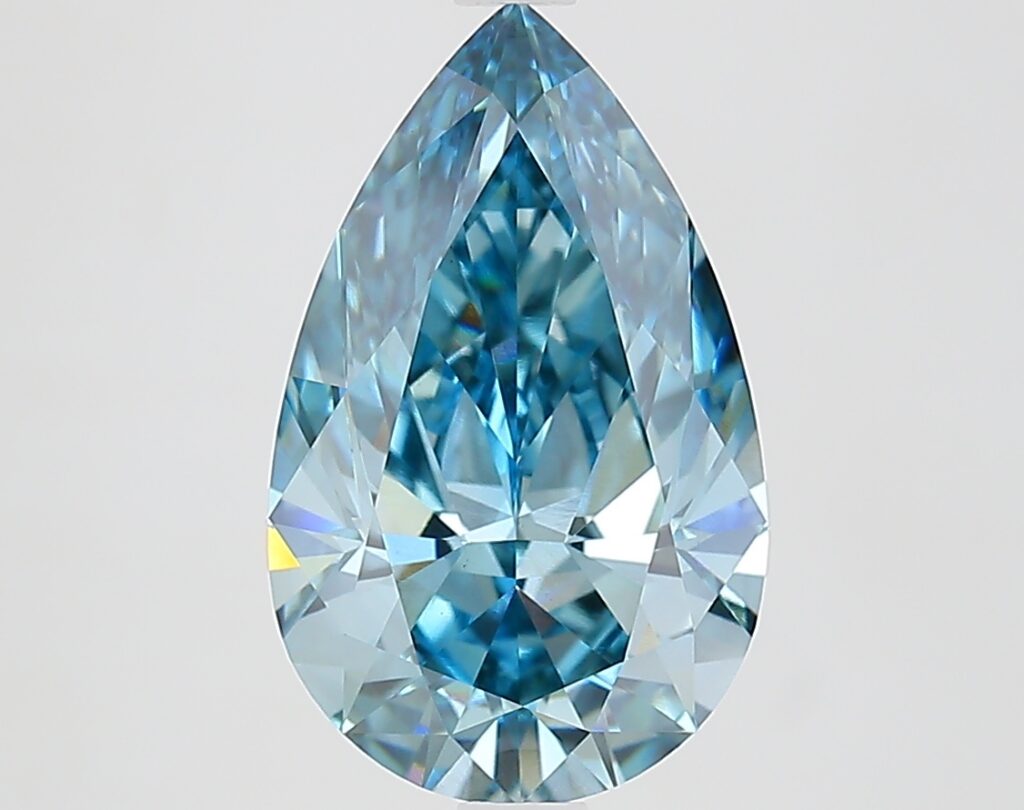 3.20 Ct. Fancy Vivid Blue Pear Lab Grown Diamond