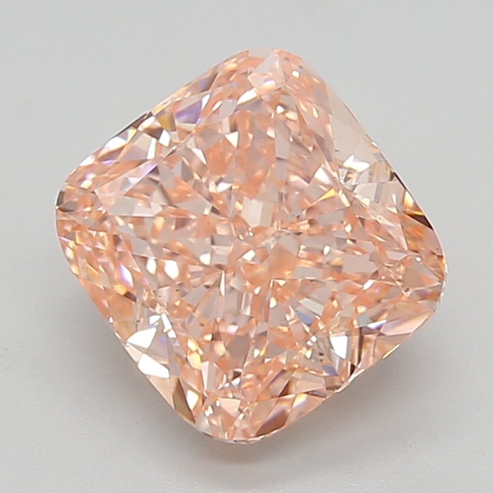 4.01 Ct. Fancy Vivid  Pink Cushion Lab Grown Diamond