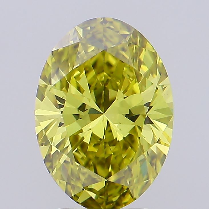3.02 Ct. Fancy Vivid  Yellow Oval Lab Grown Diamond