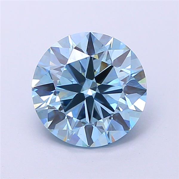 2.53 Ct. Fancy Vivid  Blue Round Lab Grown Diamond