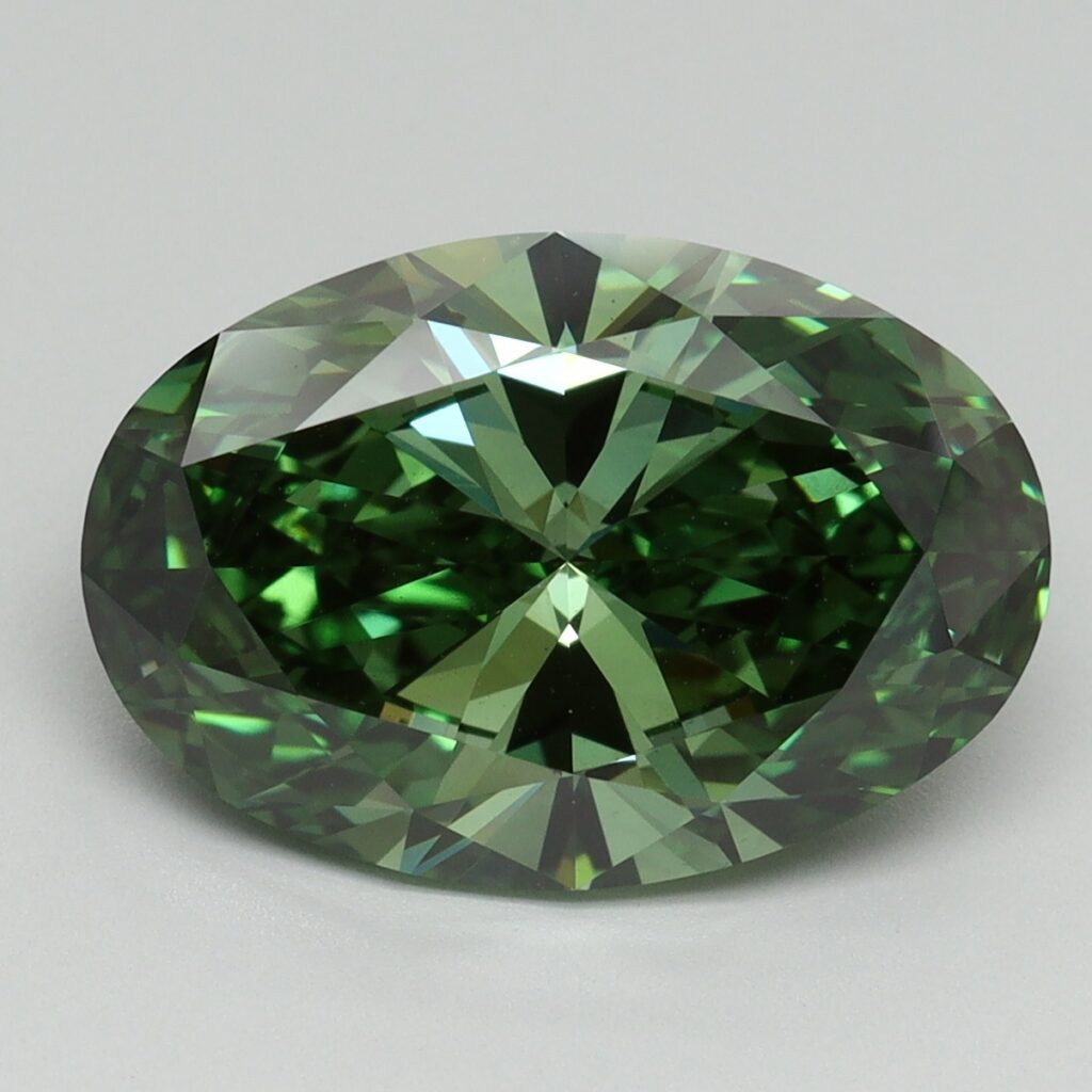 5.12 Ct. Fancy Vivid Pacific Green Oval Lab Grown Diamond